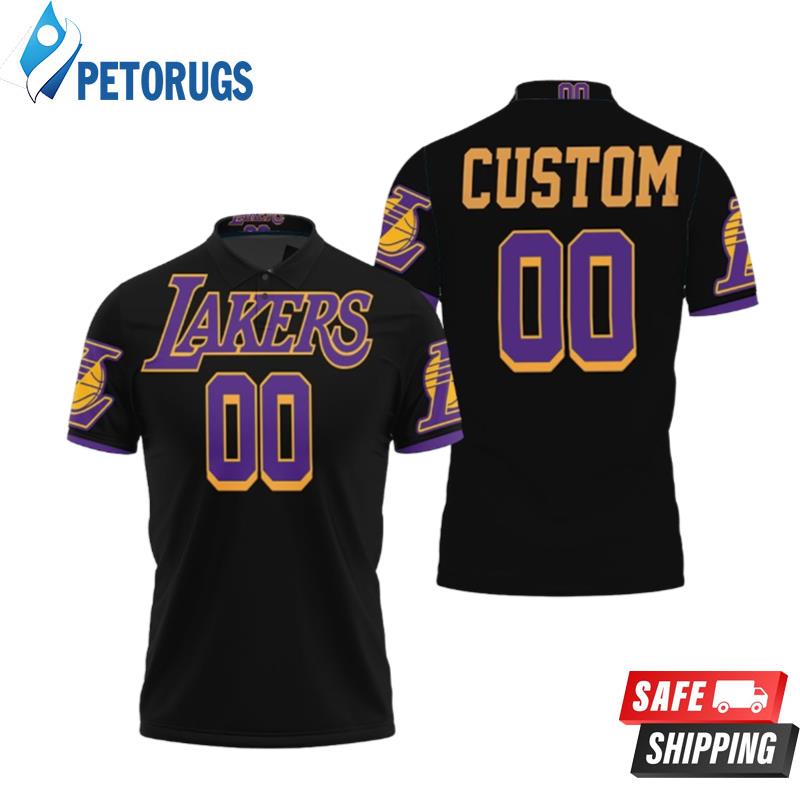 Los Angeles Lakers 2020-21 Earned Edition Black Personalized Inspired Style Polo Shirts