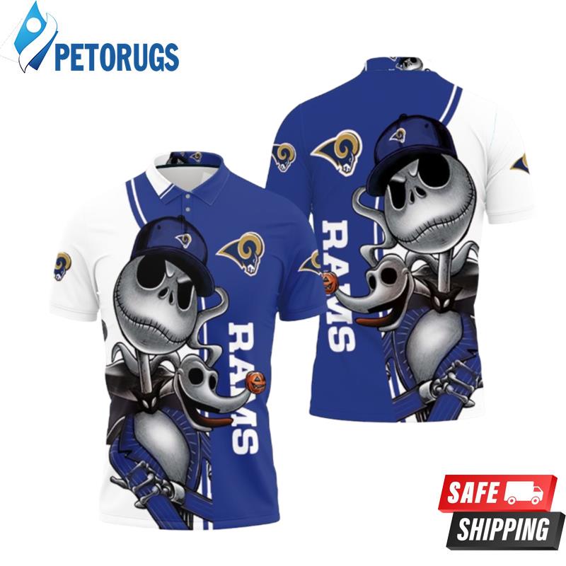 Los Angeles Rams Jack Skellington And Zero Polo Shirts - Peto Rugs
