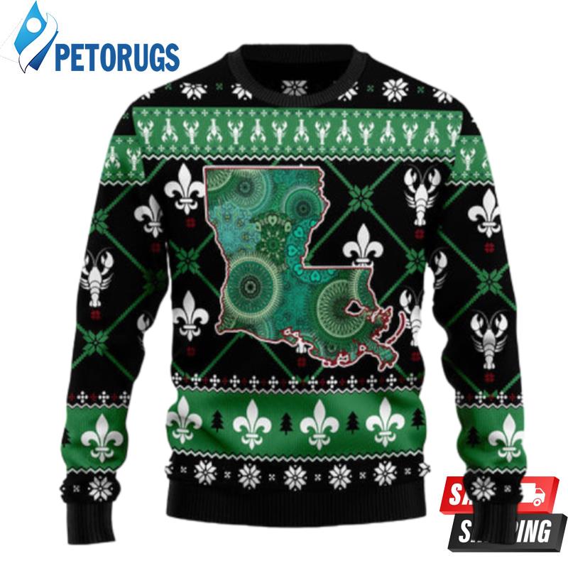 Louisiana Usa Symbols Pattern Ugly Christmas Sweaters