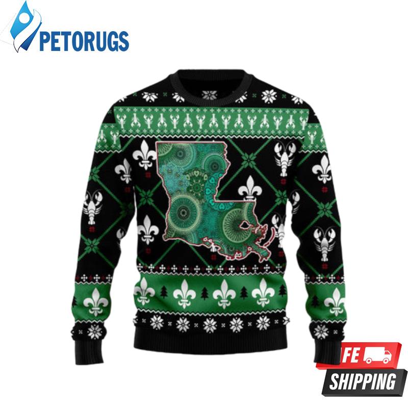 Louisiana Usa Symbols Pattern Ugly Christmas Sweaters