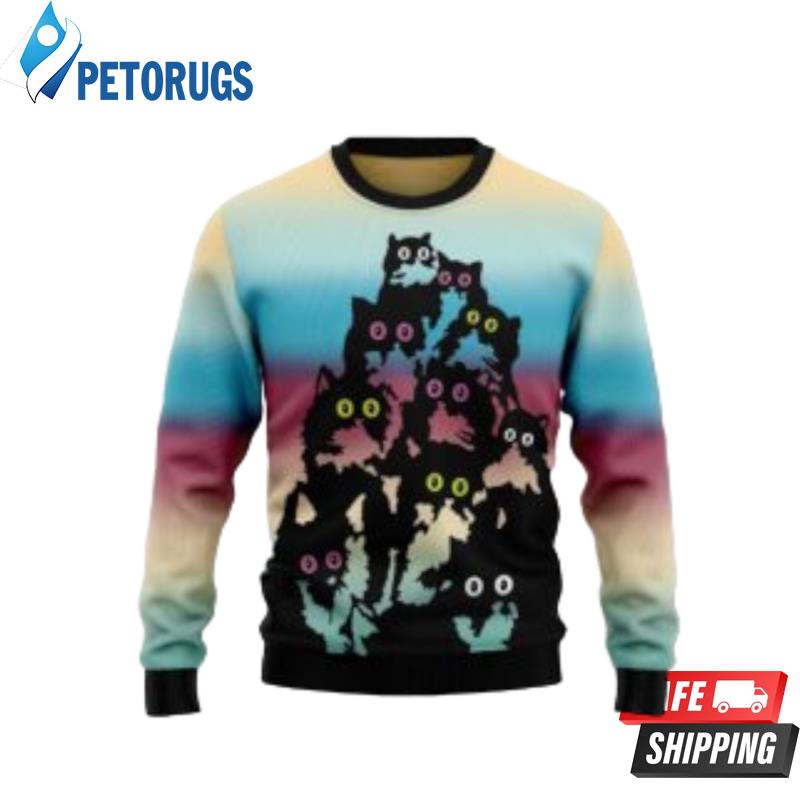 Lovely Black Cat Ugly Christmas Sweaters