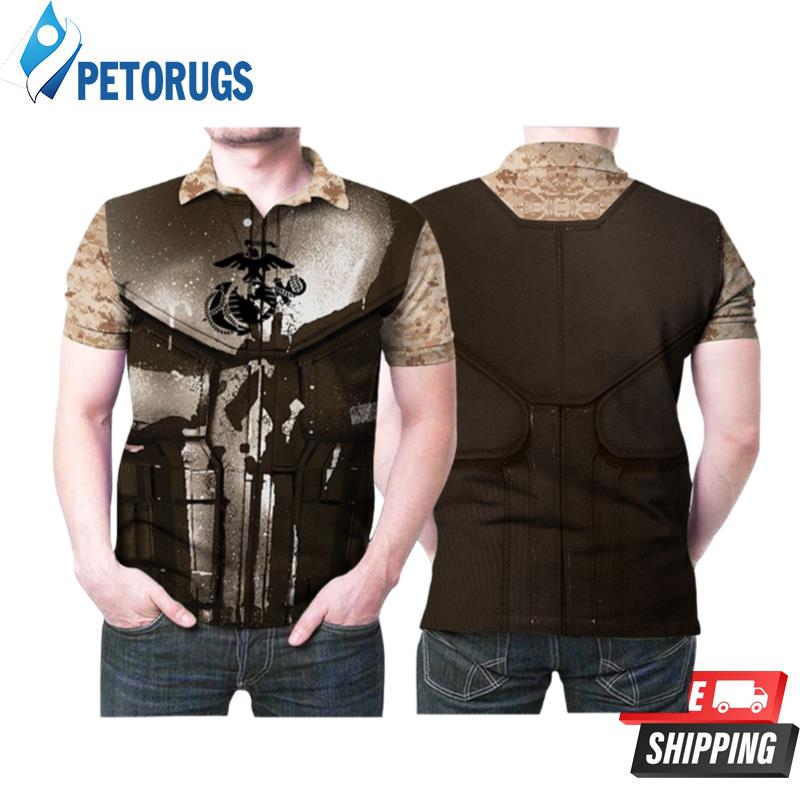 Marine Punisher Skull Armour Gift For Veteran Soldier Warrior Fans Veteran Soldier Warrior Lovers Polo Shirts