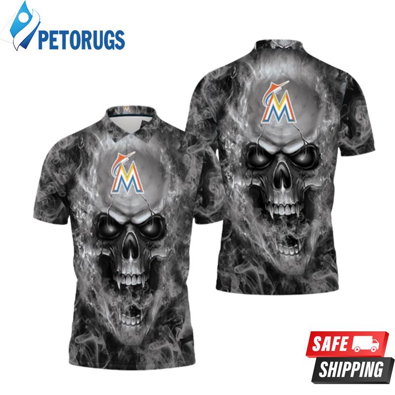 Marlins Mlb Fans Skull Polo Shirts