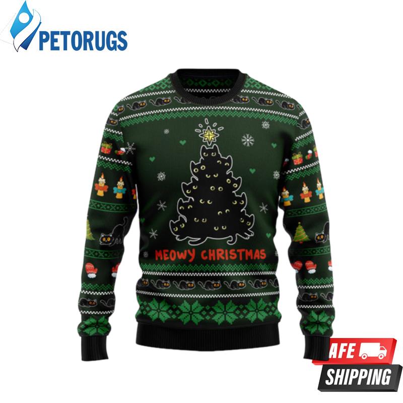 Meowy Christmas Black Cat 1 Ugly Christmas Sweaters