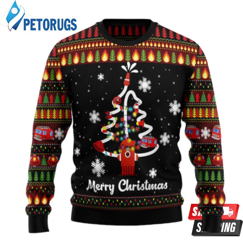 Merry Christmas Firefighter Ugly Christmas Sweaters