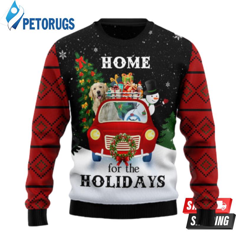 Merry Christmas Golden Retriever And Snowman Ugly Christmas Sweaters