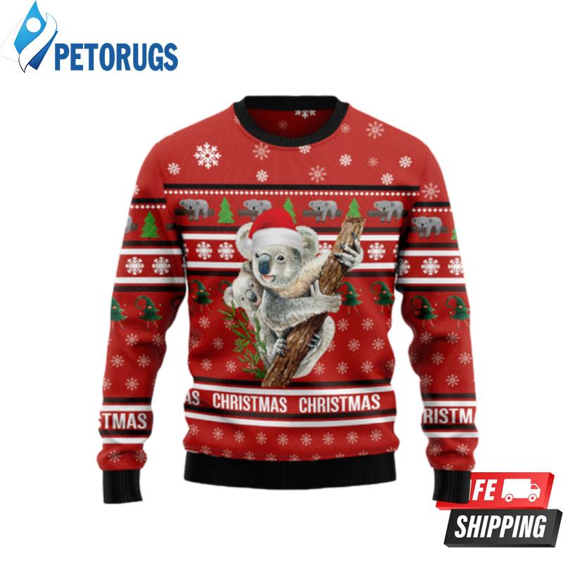 Merry Christmas Koala Ugly Christmas Sweaters Peto Rugs