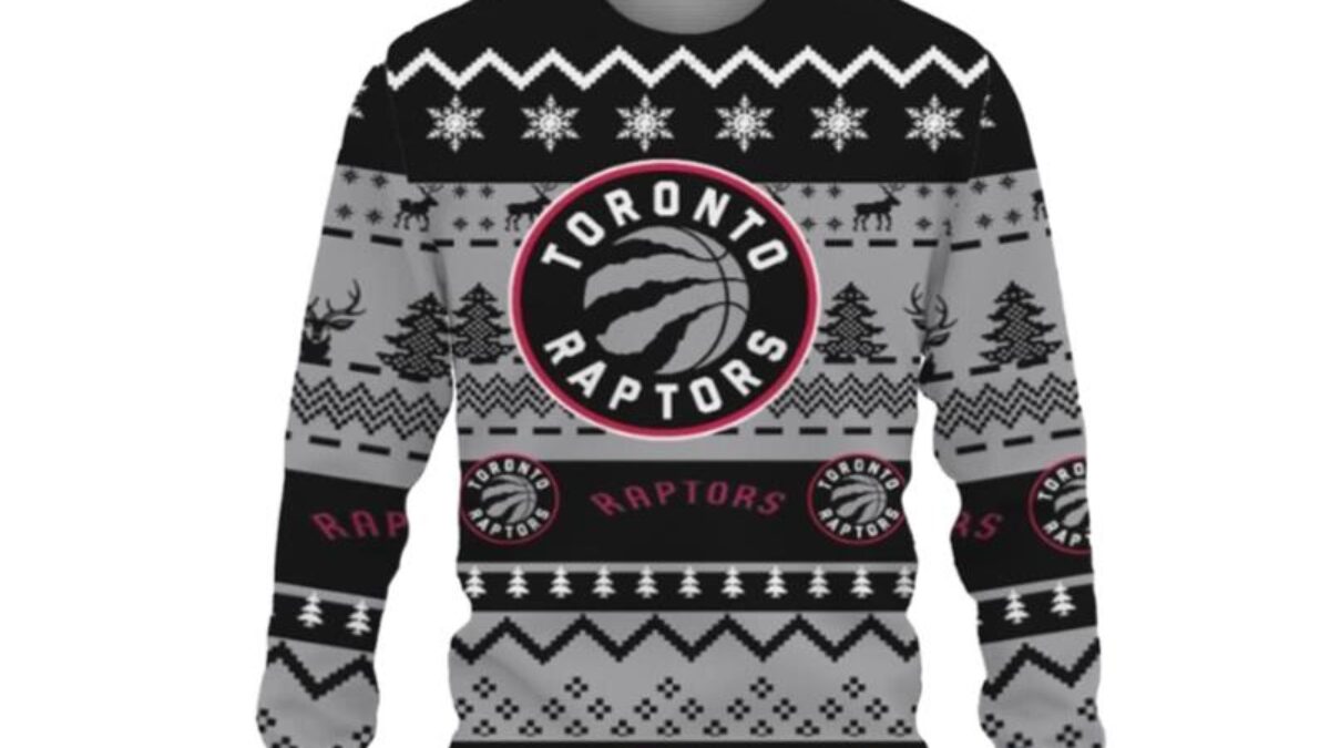Merry Christmas Snow Pattern Funny Cute Toronto Raptors Ugly Christmas  Sweaters
