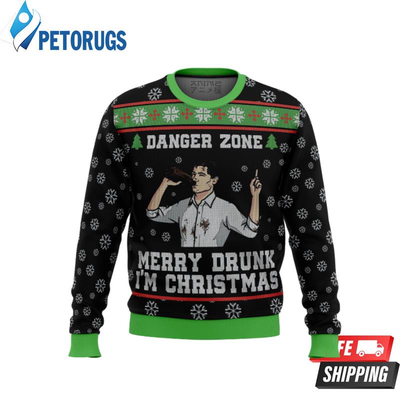 Merry Drunk I'm Christmas Sterling Archer Black Ugly Christmas Sweaters