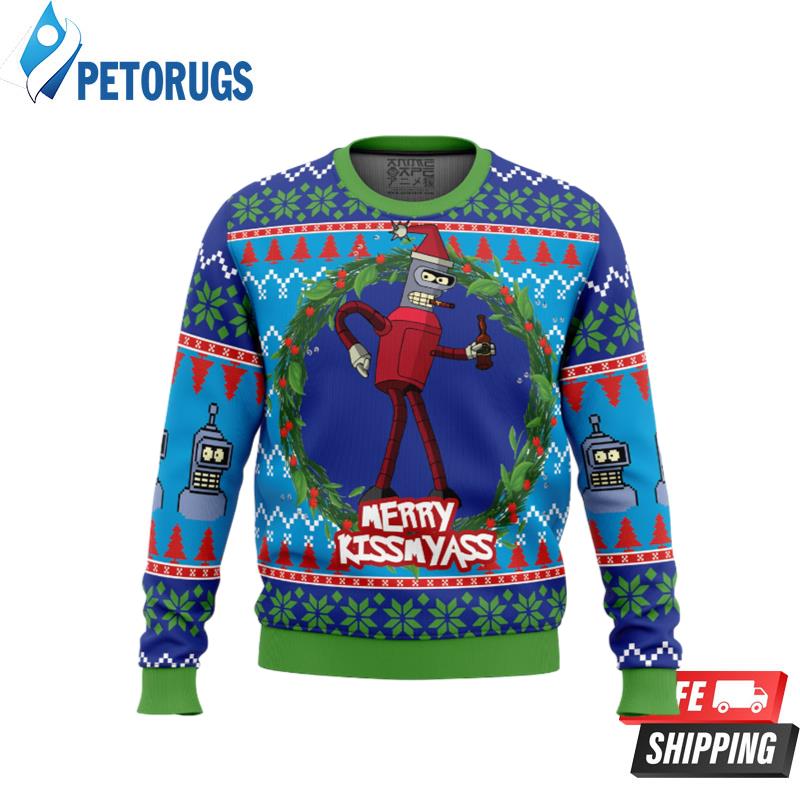 Merry Kissmyass Futurama Ugly Christmas Sweaters