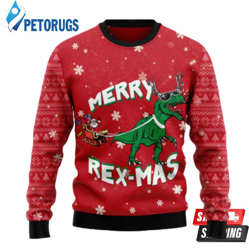 Merry Rex Mas Ugly Christmas Sweaters