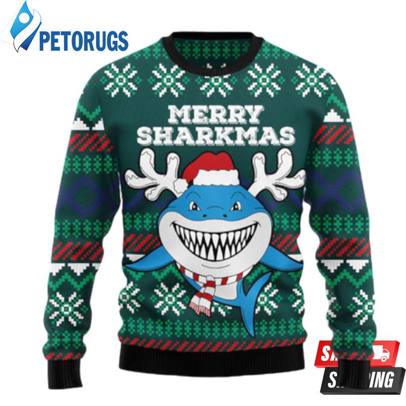 Merry Sharkmas Ugly Christmas Sweaters