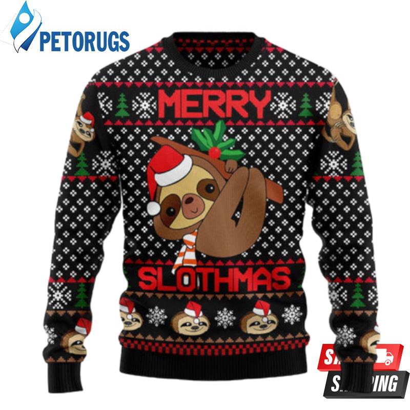 Merry Slothmas T309 Ugly Christmas Sweater Ugly Christmas Sweaters