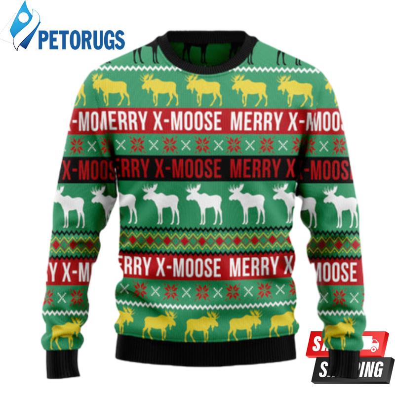 Merry X Moose Ugly Christmas Sweaters