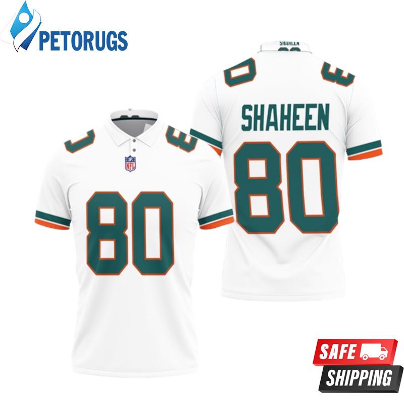 Miami Dolphins Adam Shaheen #80 Nfl American Football White 2019 Alternate Game Polo Shirts