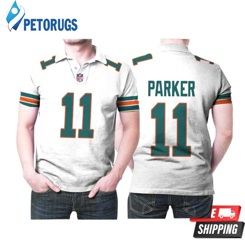 Miami Dolphins Devante Parker #11 Nfl American Football White 2019 Alternate Game Designed Allover Custom Gift For Dolphins Fans Polo Shirts