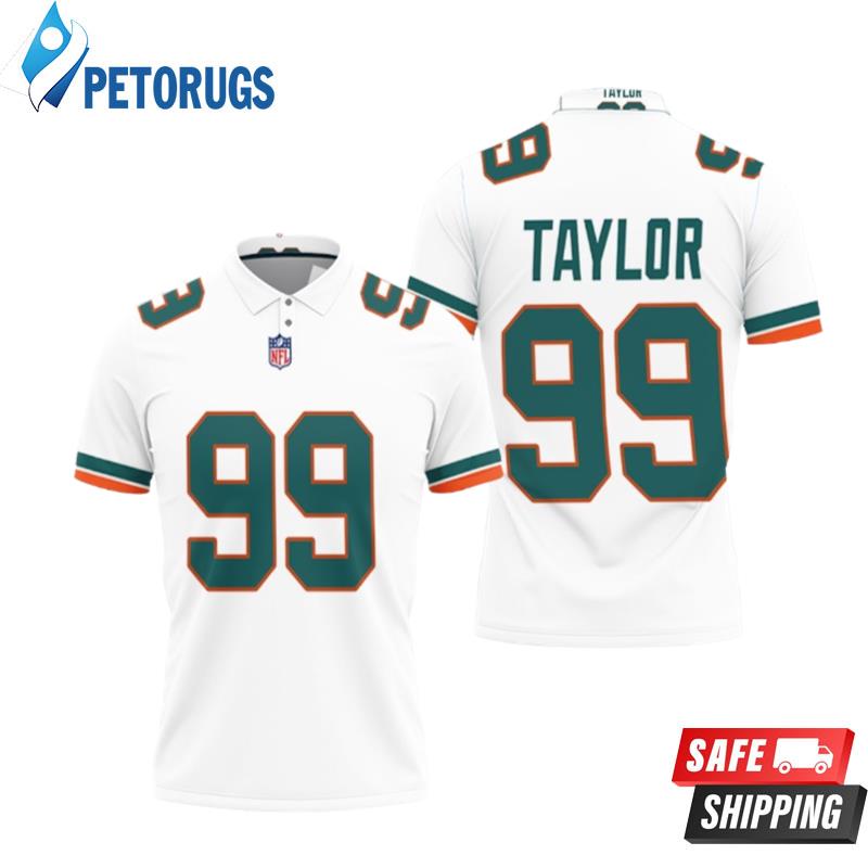 Miami Dolphins Jason Taylor #99 Great Player White 2019 Alternate Game Polo Shirts