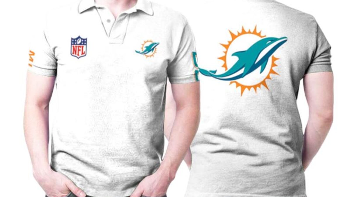 Mens NFL Team Apparel MIAMI DOLPHINS Football Polo Golf Shirt