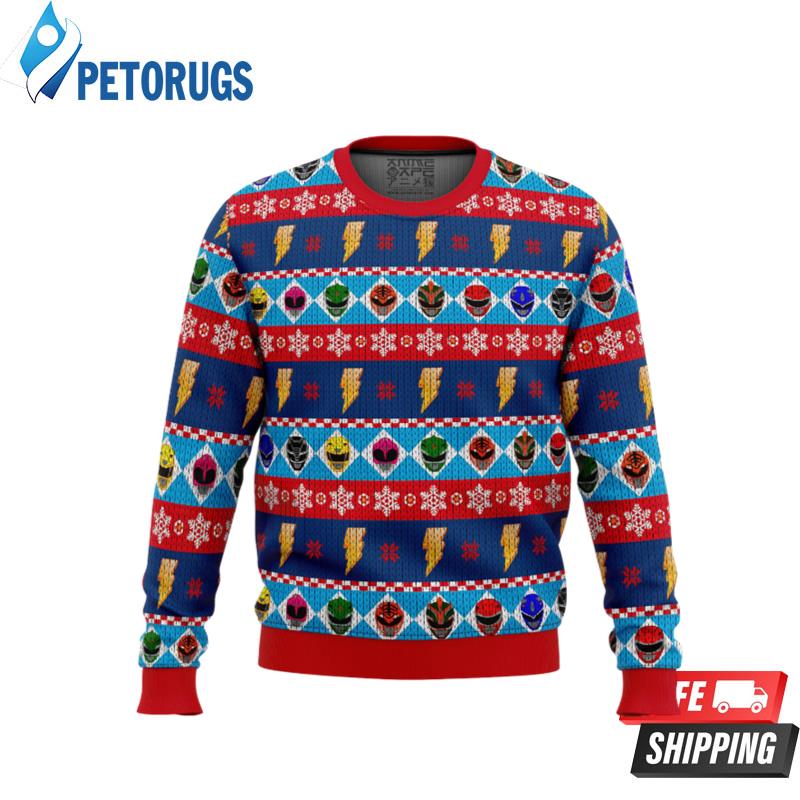 Mighty Helmets Power Rangers Ugly Christmas Sweaters