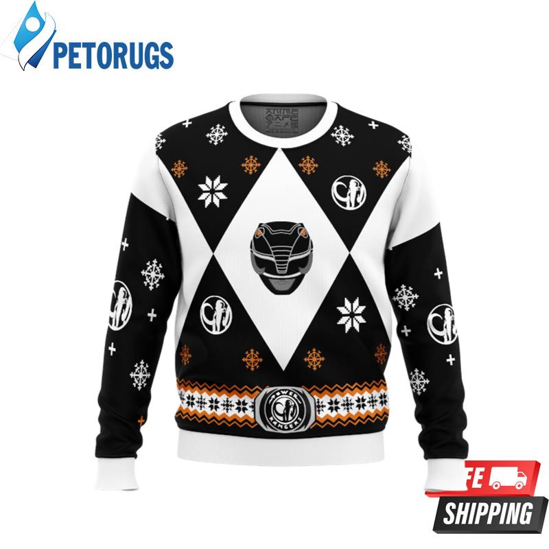 Mighty Morphin Power Rangers Black Ugly Christmas Sweaters