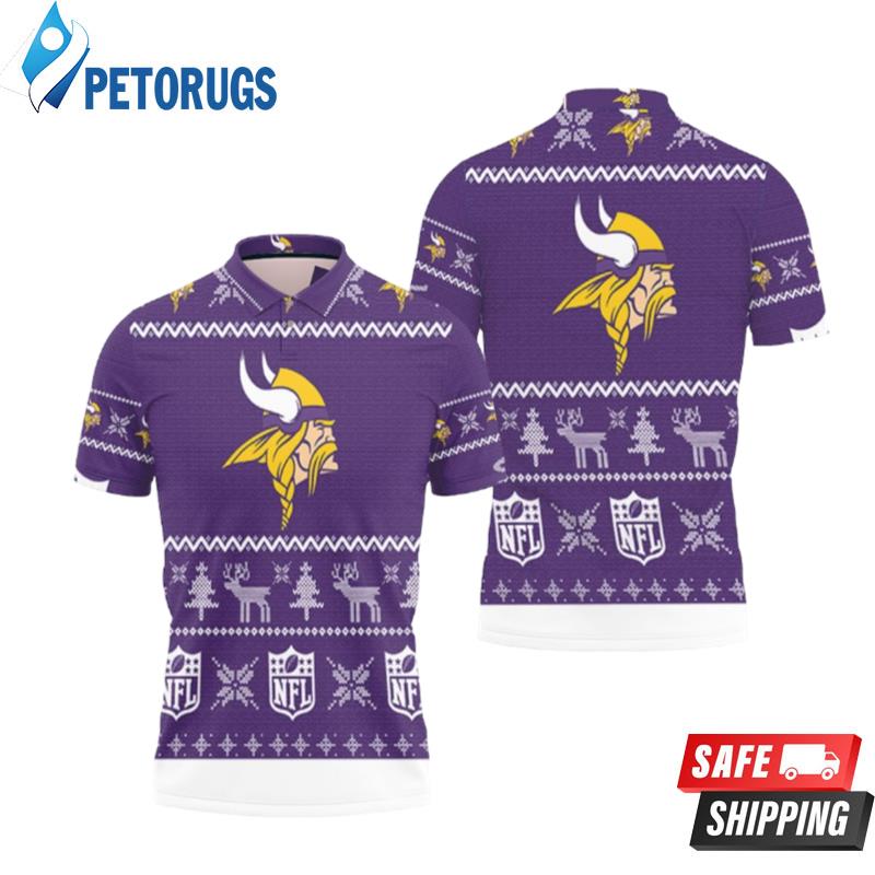 Minnesota Vikings Ugly Sweat Christmas Polo Shirts