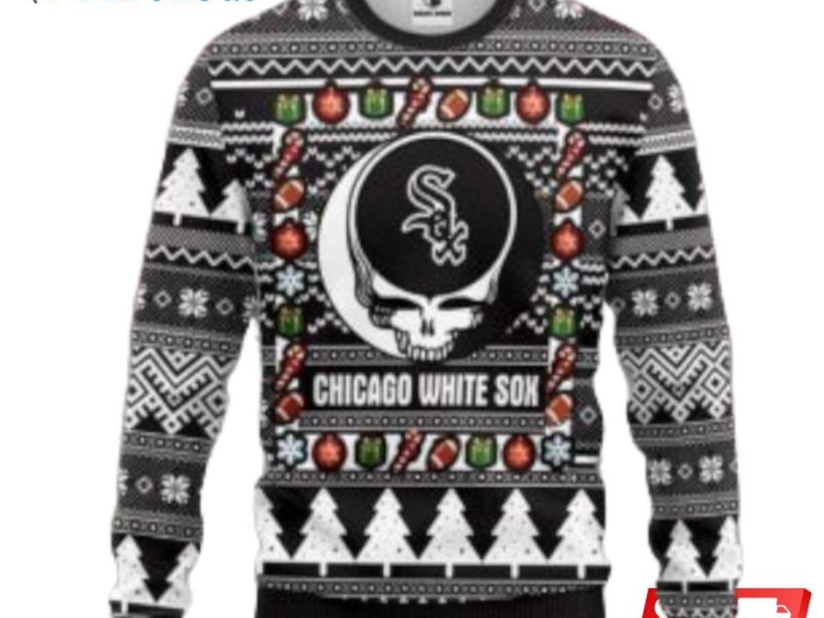 Chicago White Sox Grateful Dead Ugly Christmas Fleece Sweater