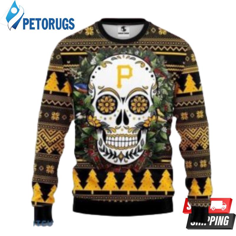 Mlb Pittsburgh Pirates Skull Flower Christmas Ugly Christmas Sweaters