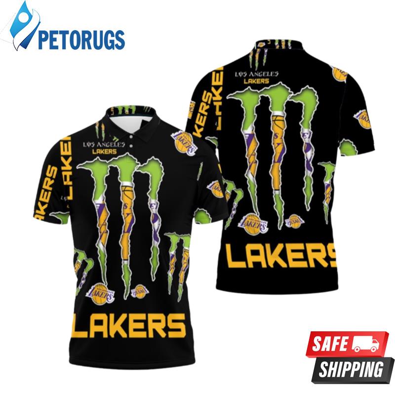 Monster Energy Logo For Lovers Los Angeles Lakers Polo Shirts