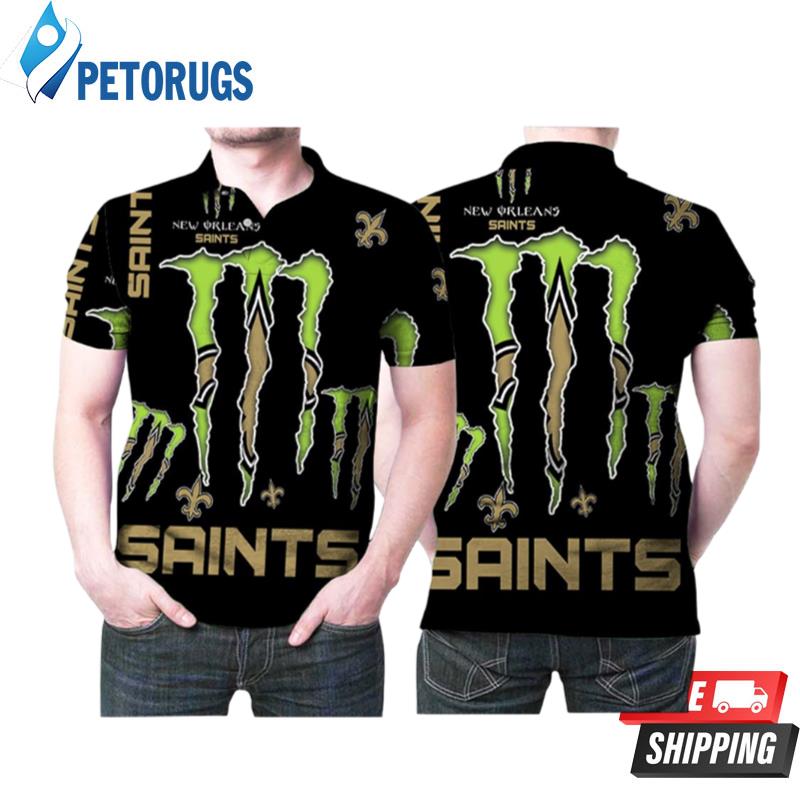 Monster Energy New Orleans Saints Nfl American Football Team Logo For Saints Fans 1 Polo Shirts