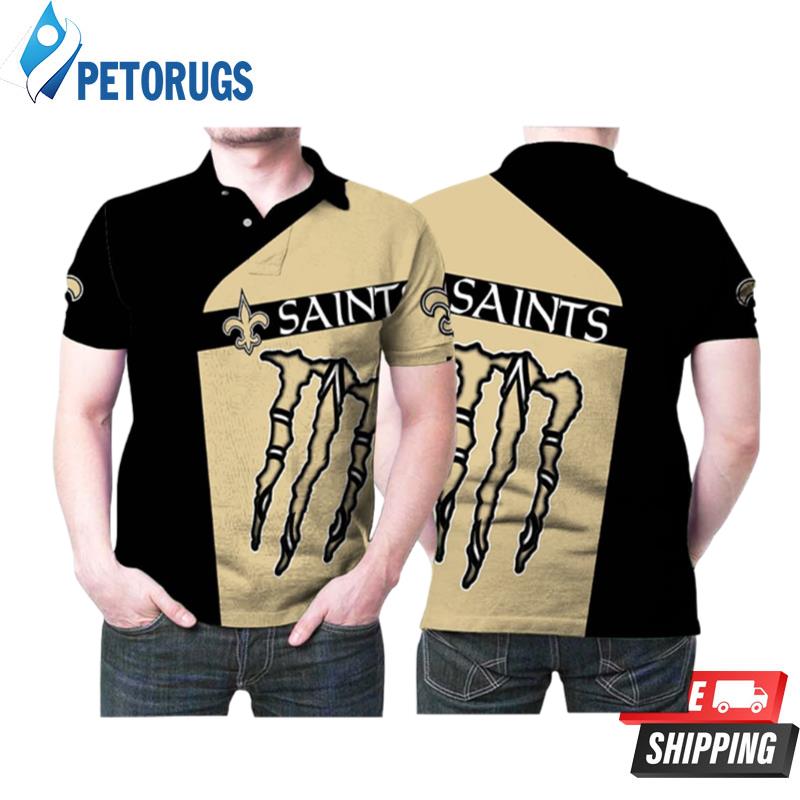 Monster Energy New Orleans Saints Nfl American Football Team Logo For Saints Fans 3 Polo Shirts