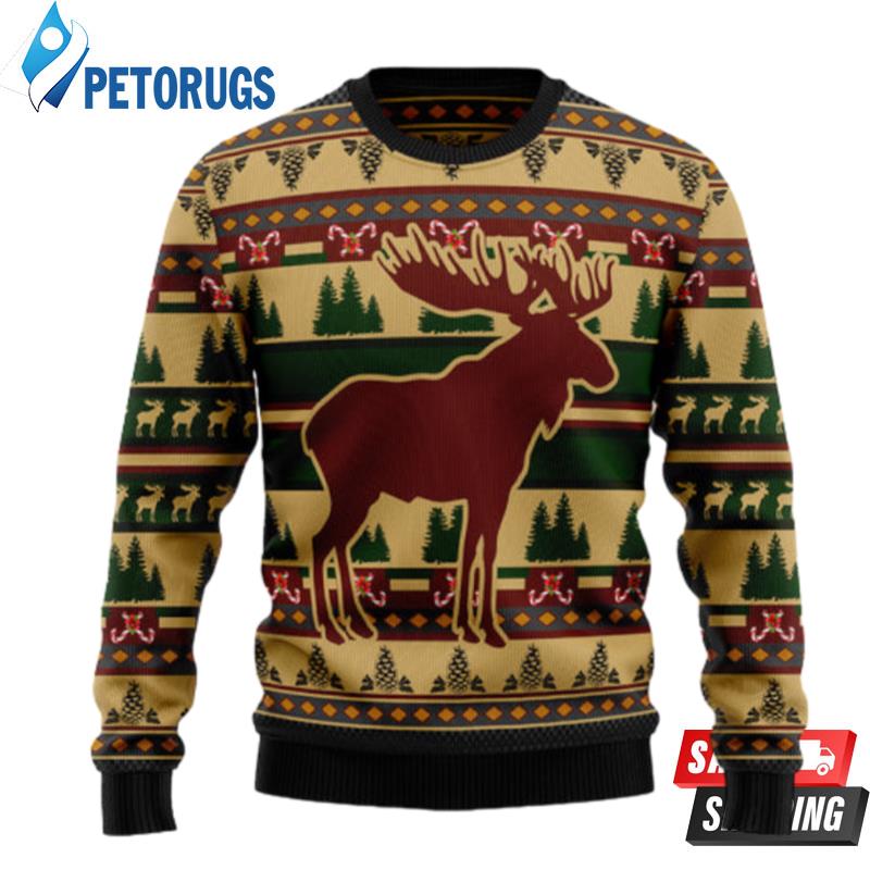 Moose Pattern Ugly Christmas Sweaters