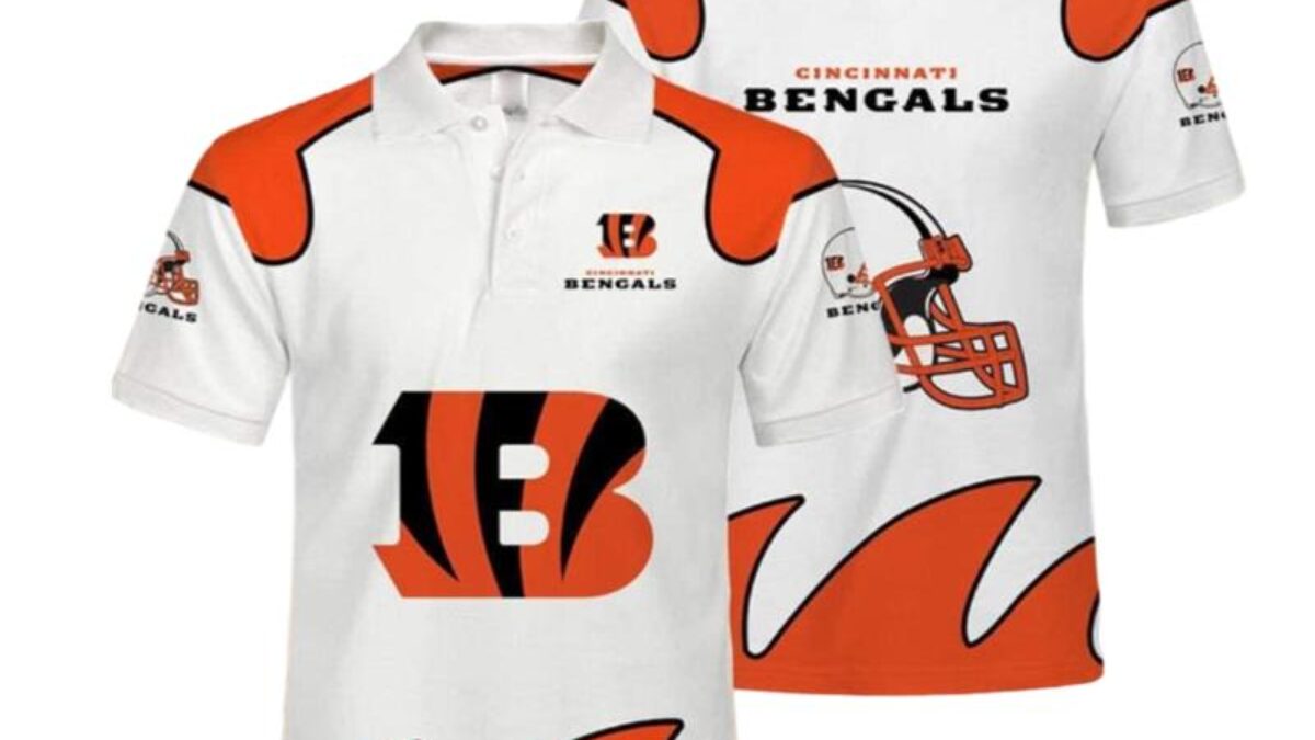 Cincinnati Bengals White Polo Shirt - T-shirts Low Price