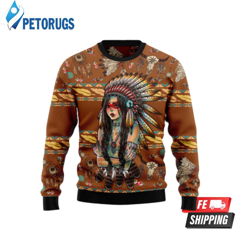 Native American Girl Ugly Christmas Sweaters