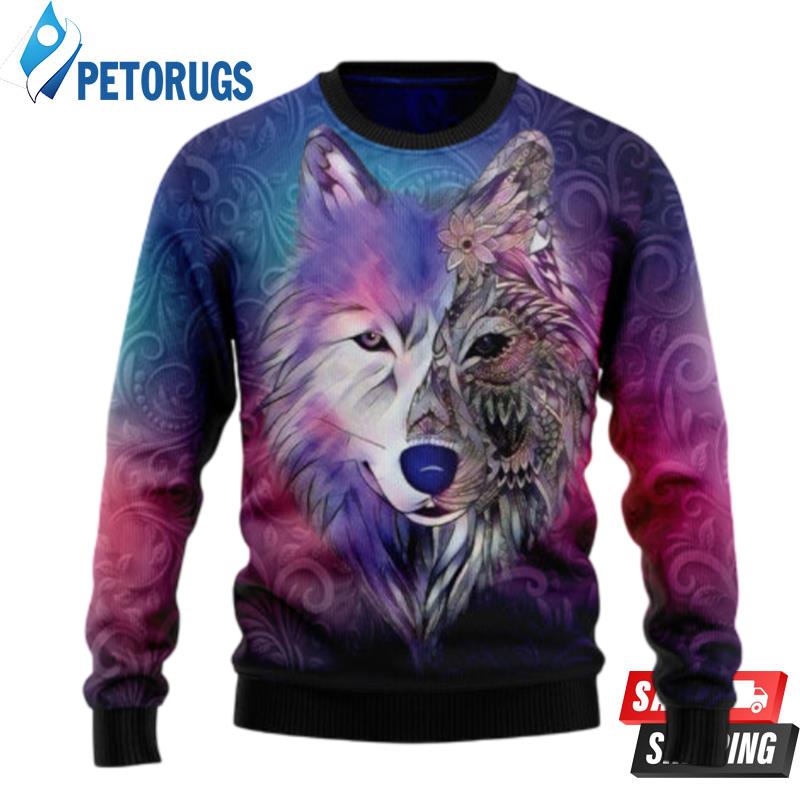 Native Wolf Ugly Christmas Sweaters