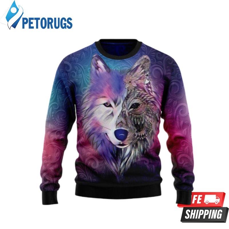 Native Wolf Ugly Christmas Sweaters