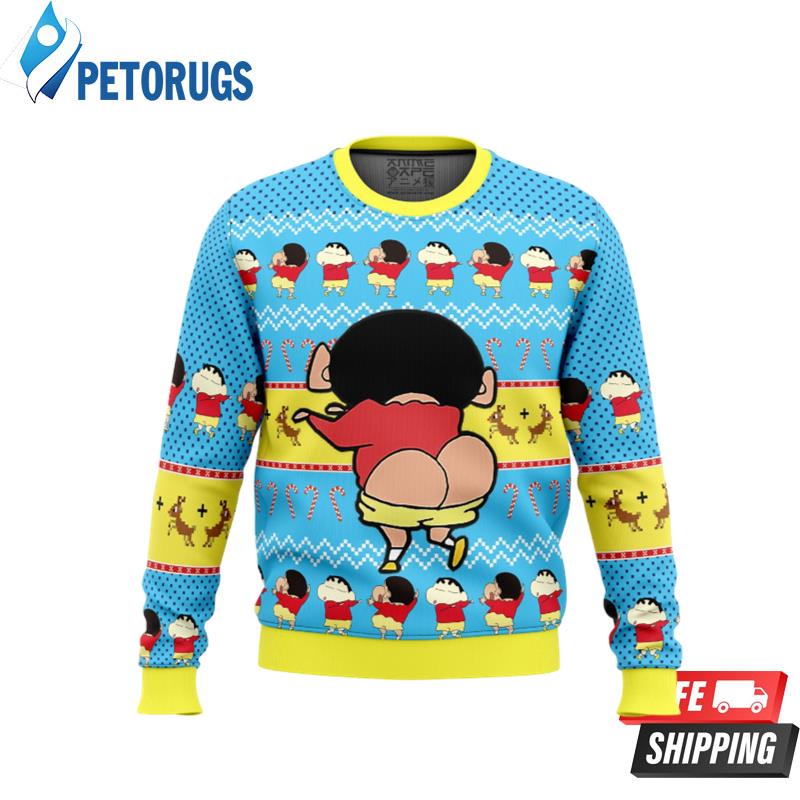 Naughty Shinnosuke Crayon Shin-chan Ugly Christmas Sweaters