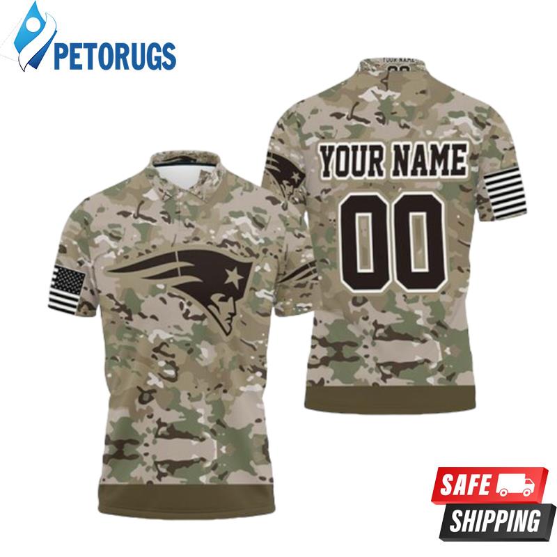 New England Patriots Camouflage Veteran Personalized Polo Shirts