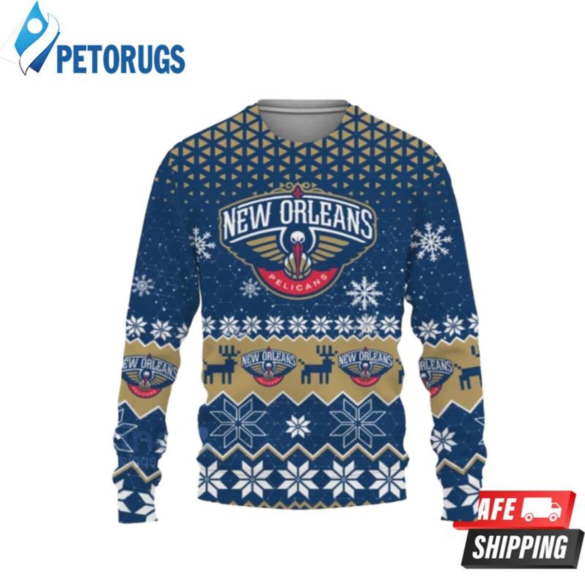 New Orleans Pelicans NBA Basketball Knit Pattern Ugly Christmas