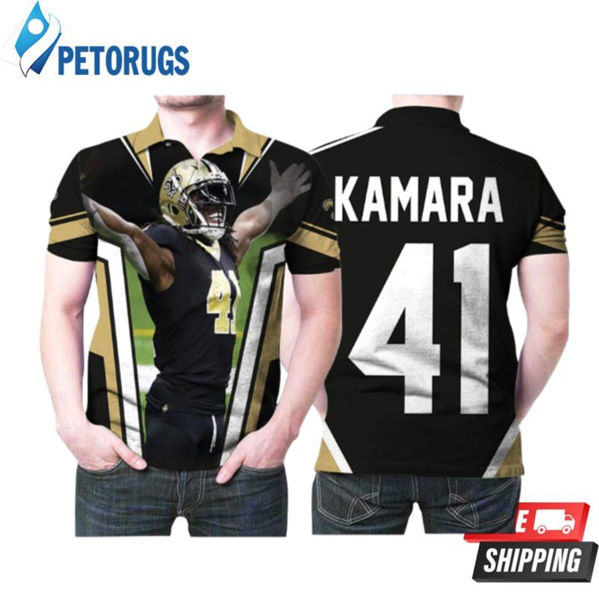 New Orleans Saints Alvin Kamara 41 Legend Polo Shirt - T-shirts Low Price