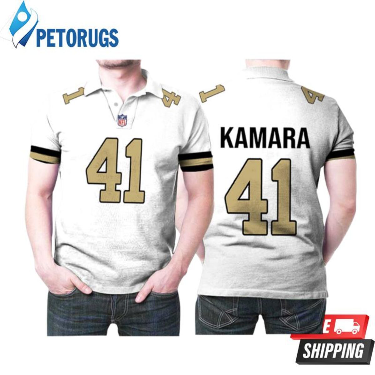 Kamara 41 New Orleans Saints Nfl Personalized Polo Shirts - Peto Rugs