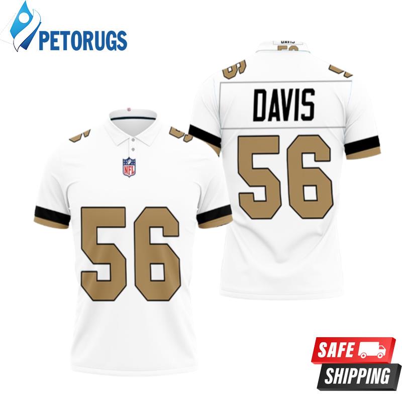 New Orleans Saints Demario Davis #56 Nfl American Football Team Logo Color Rush Custom Saints Fans Polo Shirts