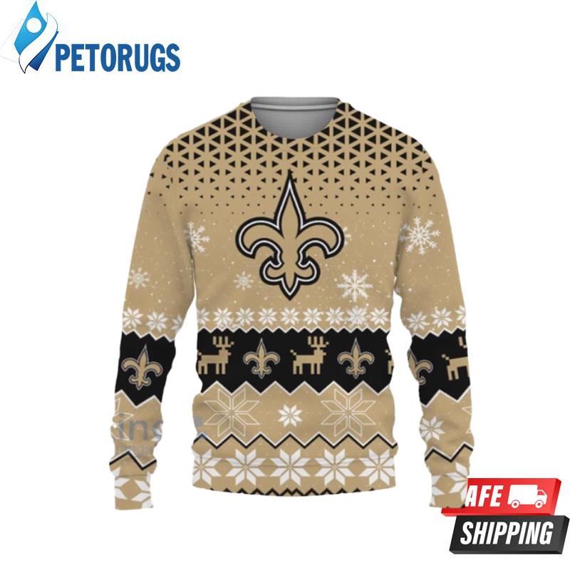 New Orleans Saints Snowflakes Pattern Ugly Christmas Sweater