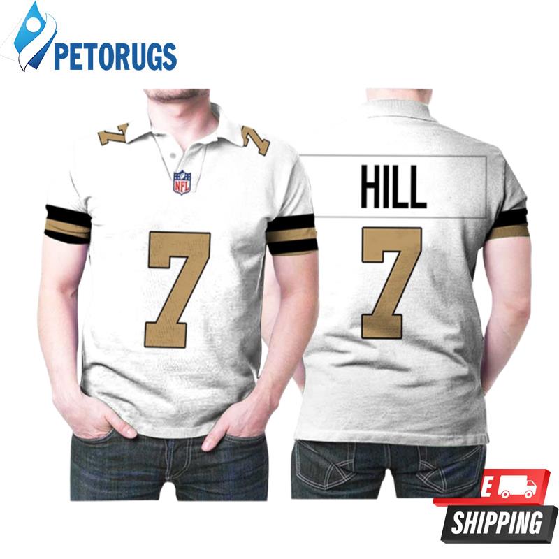 New Orleans Saints Taysom Hill #7 Nfl American Football Team Logo Color Rush Custom For Saints Fans Polo Shirts