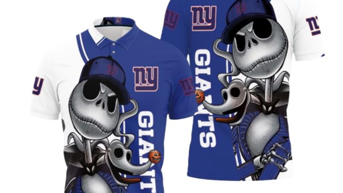 New York Giants Jack Skellington And Zero Polo Shirts - Peto Rugs