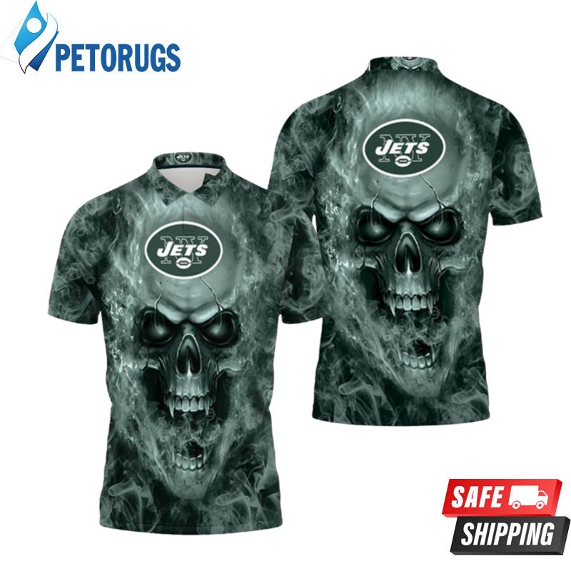 New York Jets Nfl Fans Skull Polo Shirts