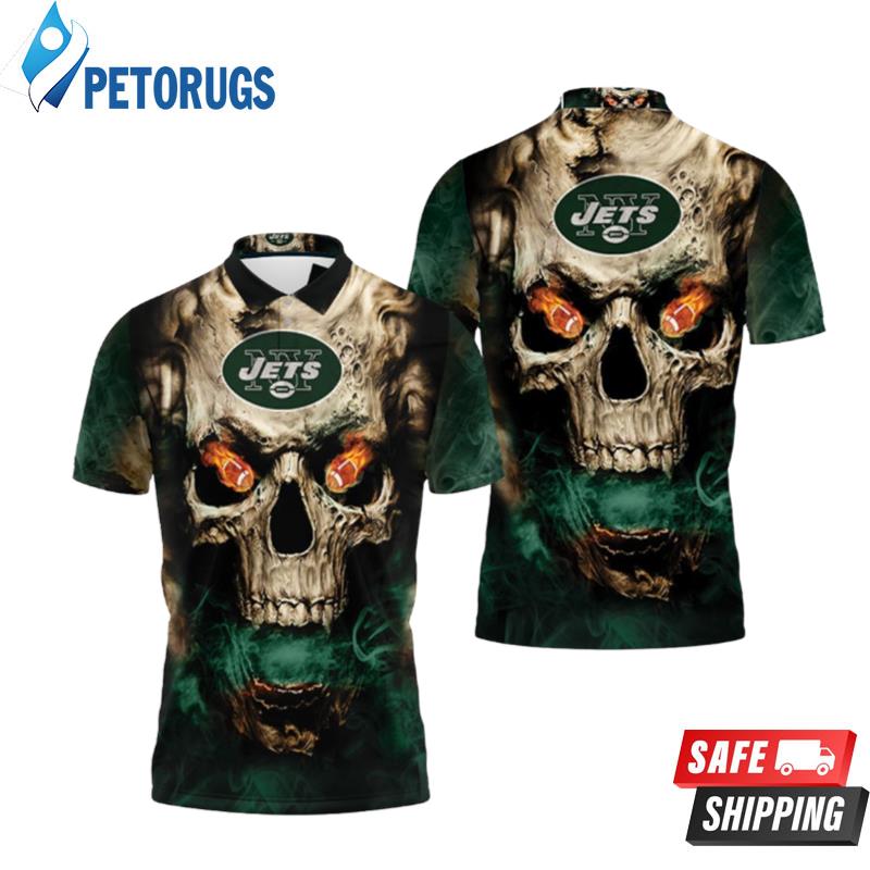 New York Jets Skull Fire Polo Shirts