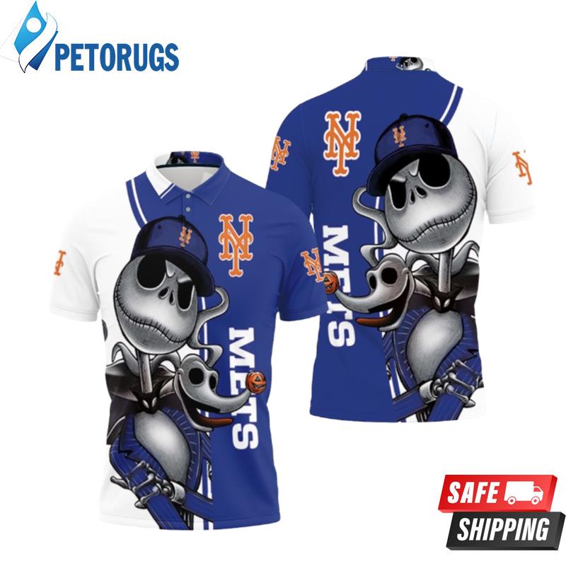 New York Mets Jack Skellington And Zero Polo Shirts