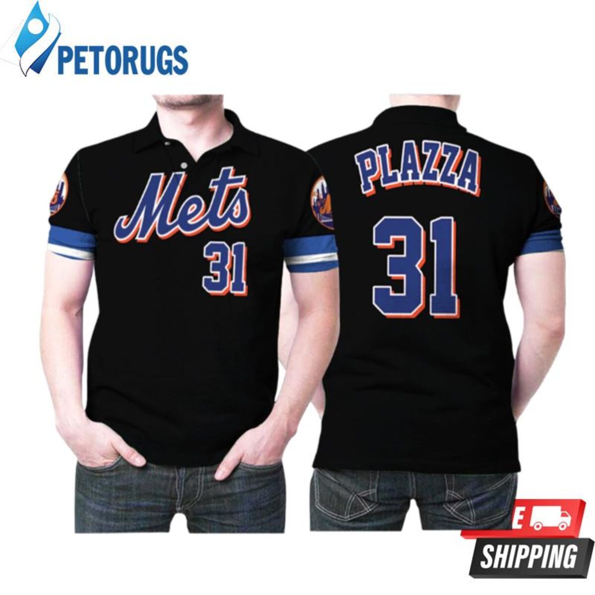Men’s Nike Mike Piazza New York Mets Cooperstown Collection Name & Number  Black T-Shirt
