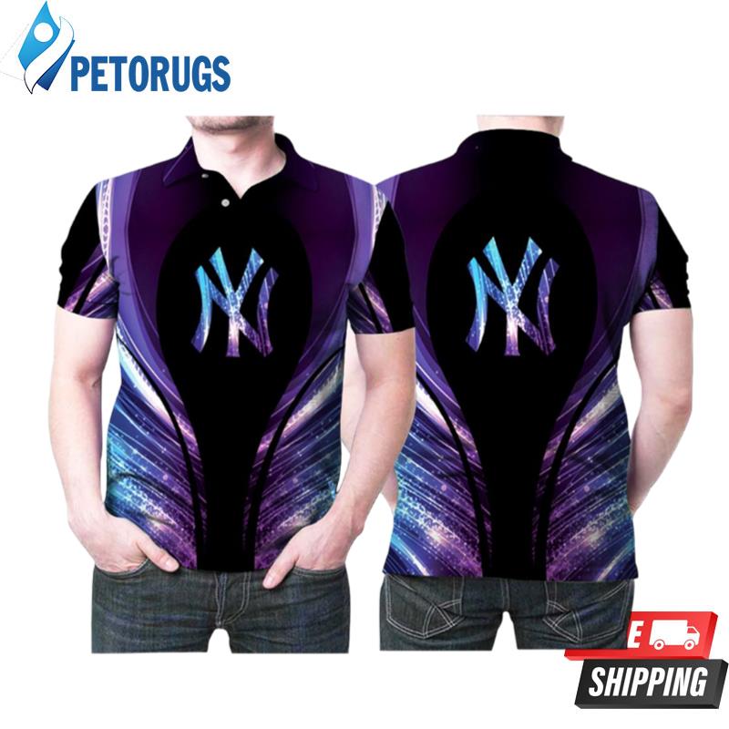 New York Yankees Logo Holographic Style Printed Gift For New York Yankees Fan Polo Shirts