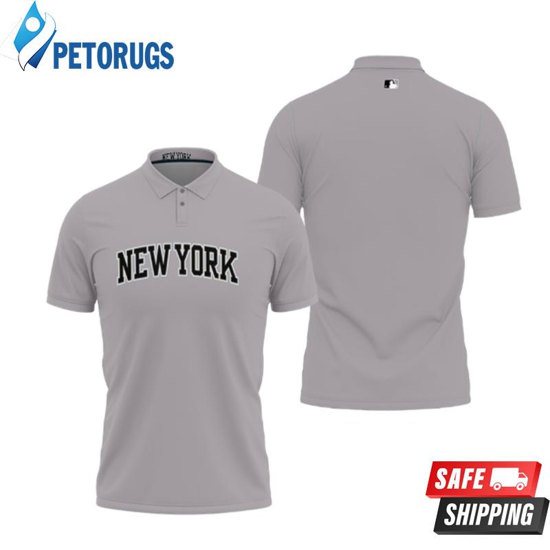 New York Yankees Road Flex Base Collection Team Gray Inspired Style Polo Shirts